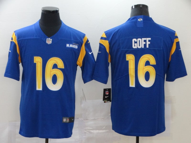 Men's Los Angeles Rams Jared Goff #16 Blue Game Player Jersey1 football jersey product view 1