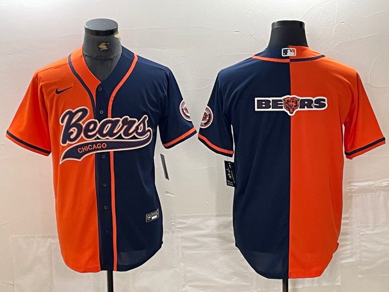 Men's Chicago Bears Orange/Navy Game Jersey1 Joint Edition football jersey product view 1