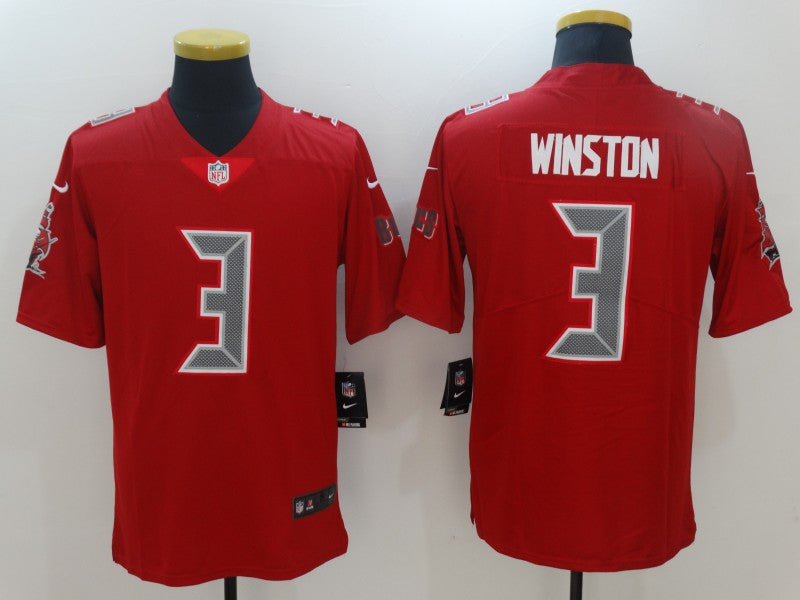 Men's Tampa Bay Buccaneers Jameis Winston #3 Red Game Jersey1 football jersey product view 1