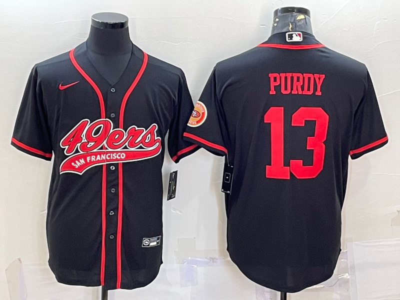 Men's San Francisco 49ers Brock Purdy #13 Black Game Jersey1 Joint Edition football jersey product view 1