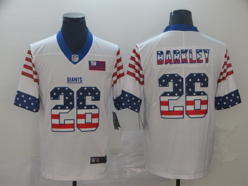 Men's New York Giants Saquon Barkley #26 White Game Player Jersey1 football jersey product view 1