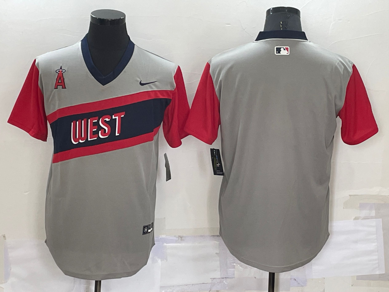 Men's Los Angeles Angels Gray Replica Blank Jersey1 baseball jersey product view 1