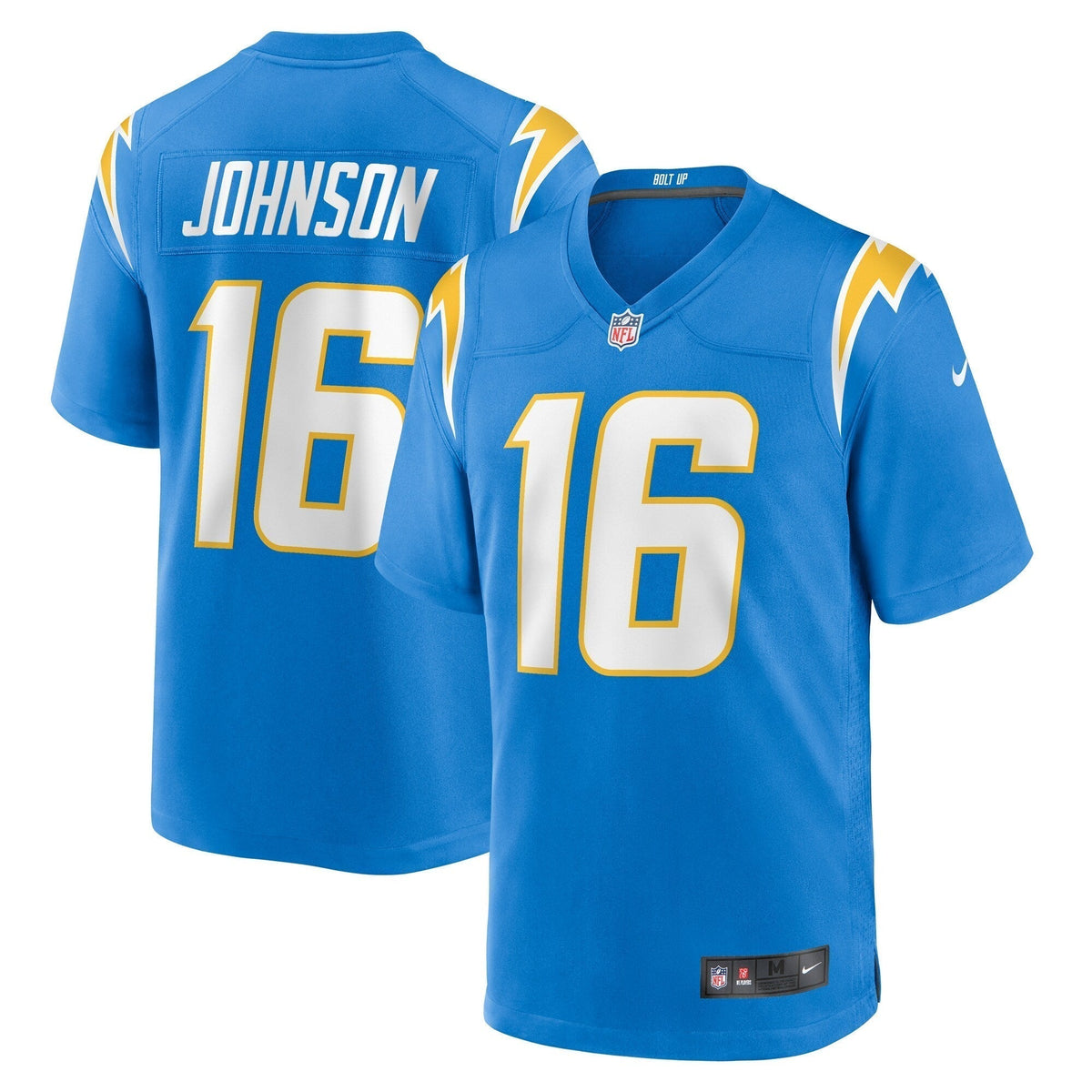 Tyler Johnson Los Angeles Chargers Nike Team Game Jersey - Powder Blue football jersey product view 1
