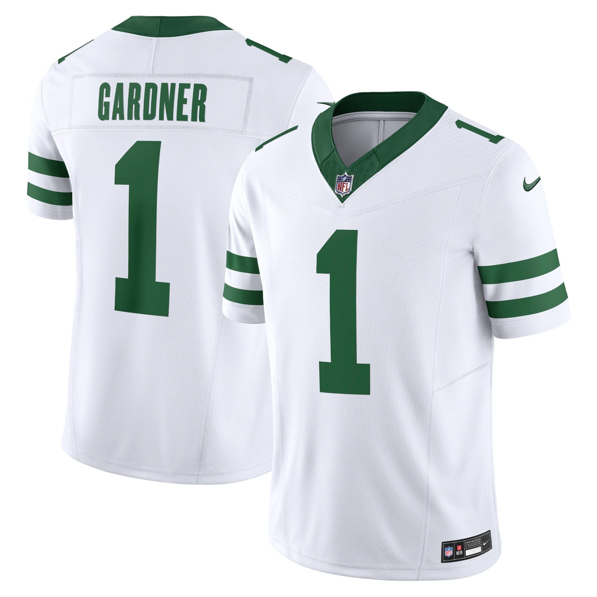 Ahmad Sauce Gardner New York Jets Nike Vapor F.U.S.E. Limited Jersey - Legacy White football jersey product view 1