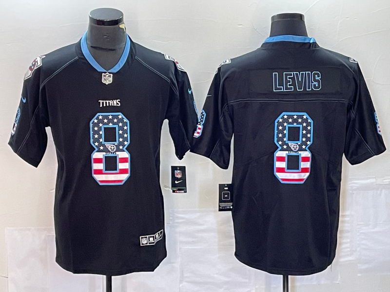 Men's Tennessee Titans Will Levis #8 Black Player Jersey1 football jersey product view 1