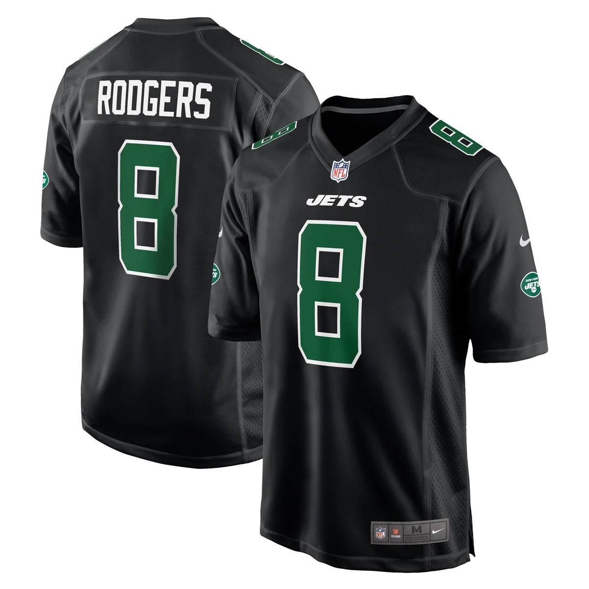 Aaron Rodgers New York Jets Nike Fashion Game Jersey - Black football jersey product view 1