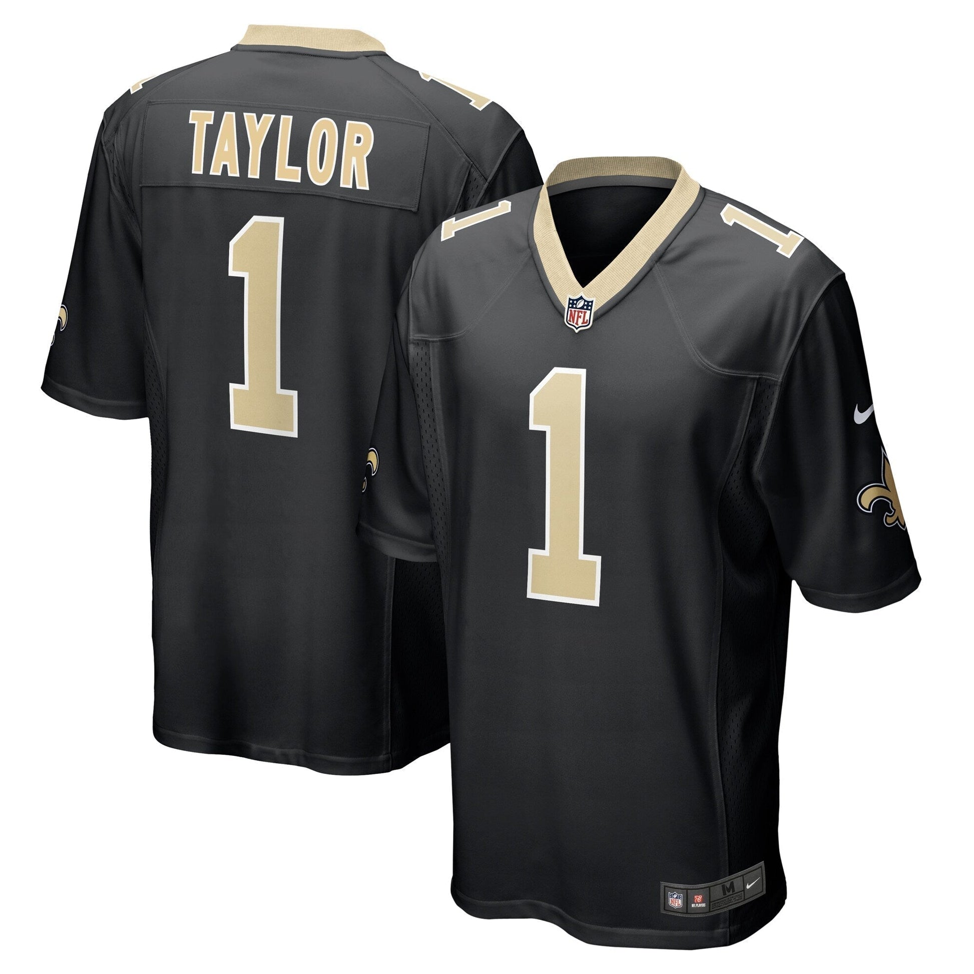 Alontae Taylor New Orleans Saints Nike Team Game Jersey - Black football jersey product view 1