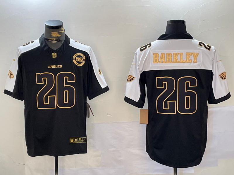 Men's Philadelphia Eagles Saquon Barkley #26 Black Team Player Jersey1 football jersey product view 1
