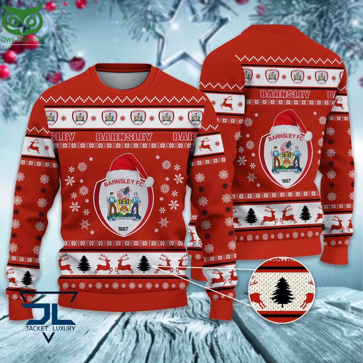 Barnsley F.C EPL League Cup Ugly Sweater - Adult & Kids T-Shirts, Sweatshirts & Hoodies apparel design preview 1