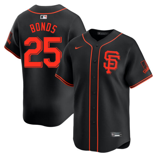 Barry Bonds San Francisco Giants Alternate Limited Jersey - Black baseball jersey product view 1