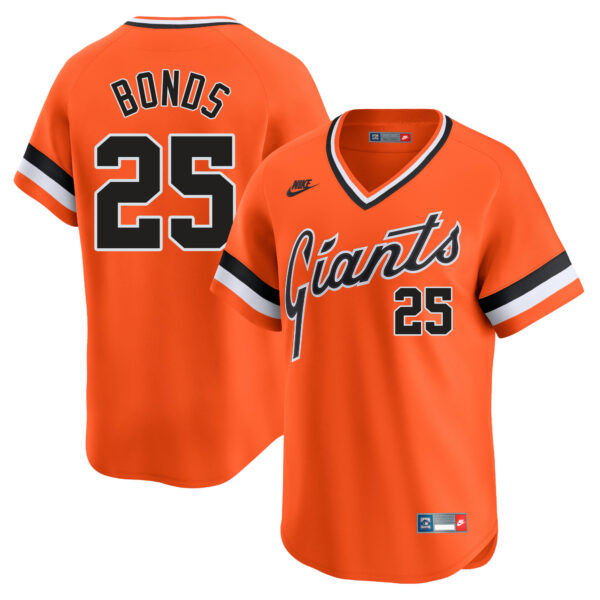 Barry Bonds San Francisco Giants Cooperstown Collection Jersey - Orange baseball jersey product view 1