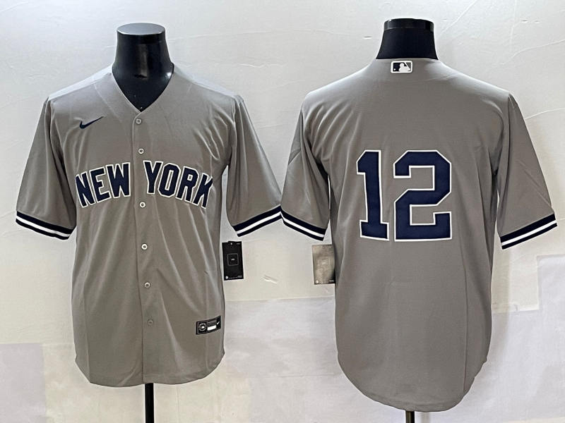 Men's New York Yankees Trent Grisham #12 Gray Limited Player Jersey baseball jersey product view 1