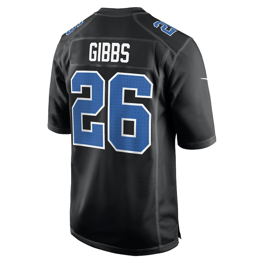Jahmyr Gibbs carbon Black Detroit Lions FashionJersey football jersey product view 3