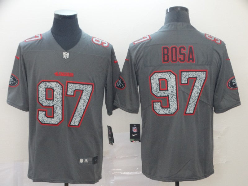 Men's San Francisco 49ers Nick Bosa #97 Gray Game Player Jersey1 football jersey product view 1
