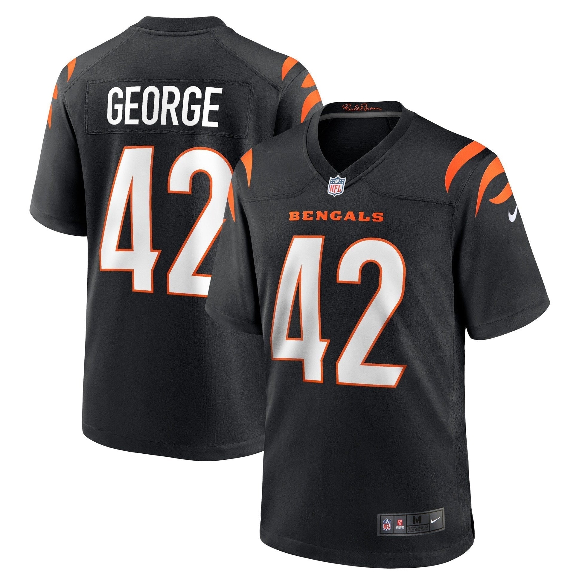 Allan George Cincinnati Bengals Nike Game Jersey - Black football jersey product view 1