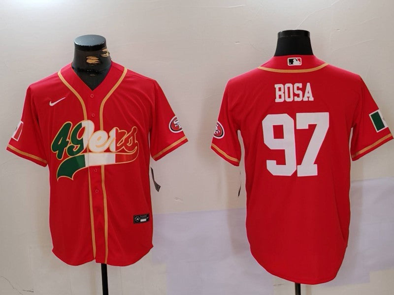 Men's San Francisco 49ers Nick Bosa #97 Scarlet Game Jersey1 football jersey product view 1