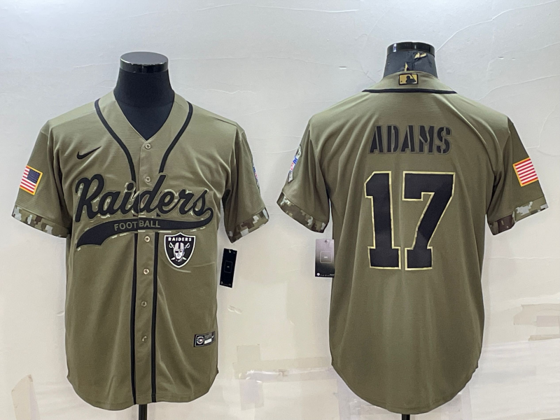 Men's Las Vegas Raiders Davante Adams #17 Olive 2022 Salute To Service Limited Jersey1 Joint Edition football jersey product view 1