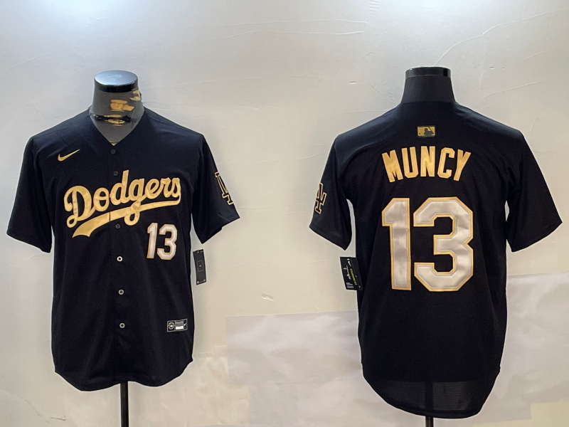 Men's Los Angeles Dodgers Max Muncy #13 Black Game Jersey1 baseball jersey product view 1