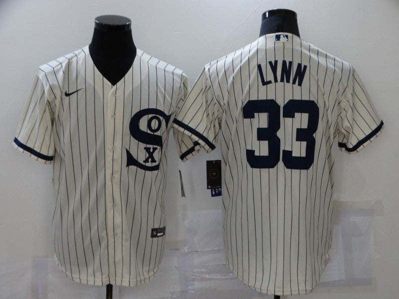 Men's Chicago White Sox Lance Lynn #33 Beige Replica Baseball Jersey1 baseball jersey product view 1
