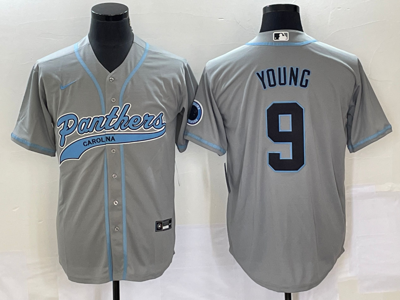 Men's Carolina Panthers Bryce Young #9 Gray Game Jersey1 Joint Edition football jersey product view 1