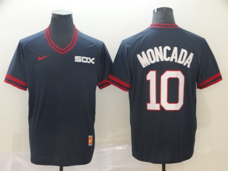 Men's Chicago White Sox Yoan Moncada #10 Navy Replica Baseball Jersey1 baseball jersey product view 1