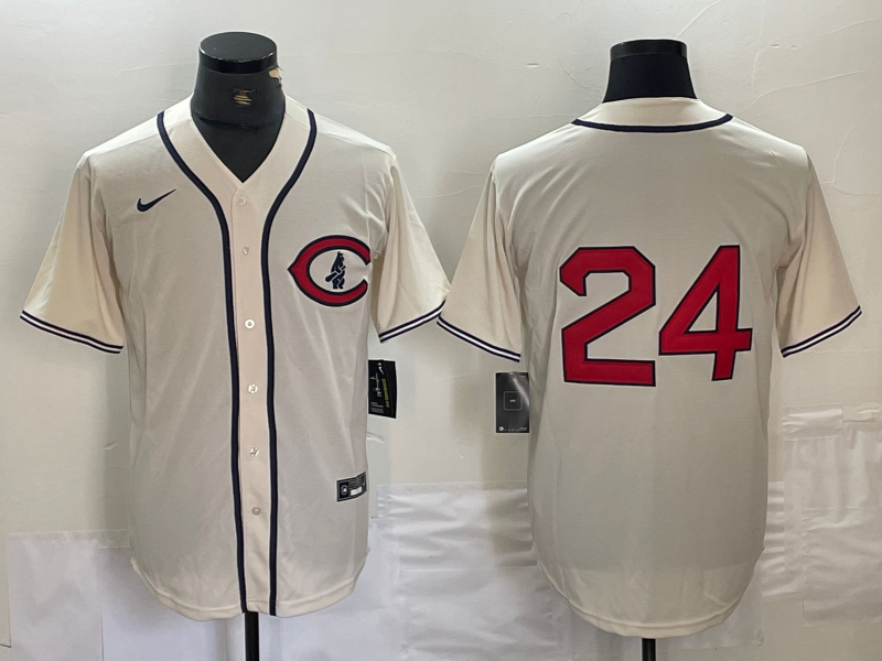 Men's Chicago Cubs Cody Bellinger #24 Cream Replica Player Jersey1 baseball jersey product view 1
