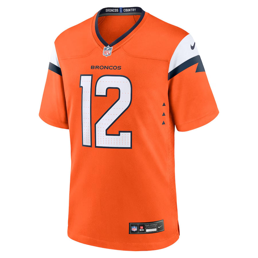 Men's Denver Broncos Jahdae Barron Nike Orange 2025 NFL Draft First Round Pick Game Jersey football jersey product view 2