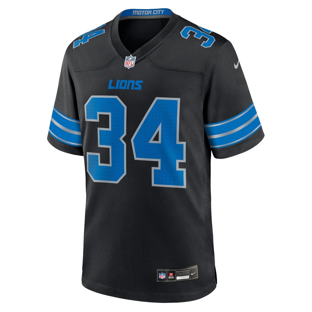Alex Anzalone Detroit Lions Nike 2nd Alternate Game Jersey - Black football jersey product view 2