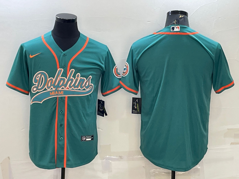 Men's Miami Dolphins Aqua Blank Jersey1 football jersey product view 1