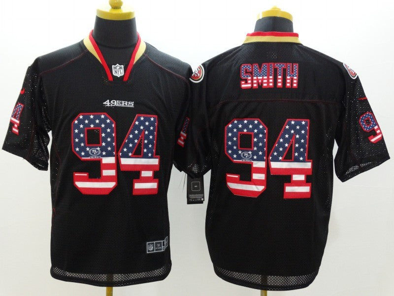 Men's San Francisco 49ers Justin Smith #94 Black Game Jersey1 football jersey product view 1