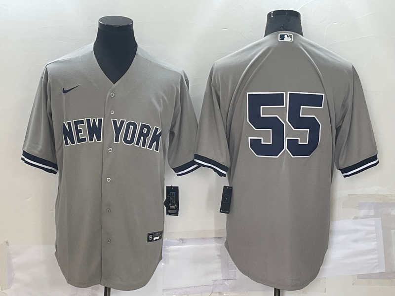 Men's New York Yankees Hideki Matsui #55 Gray Replica Player Name Jersey1 baseball jersey product view 1