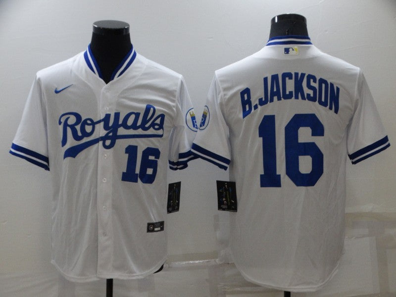 Men's Kansas City Royals Bo Jackson #16 White Stitched Jersey1 baseball jersey product view 1