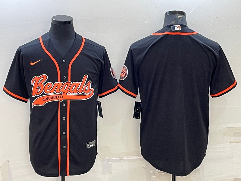 Men's Cincinnati Bengals Black Blank Jersey1 football jersey product view 1