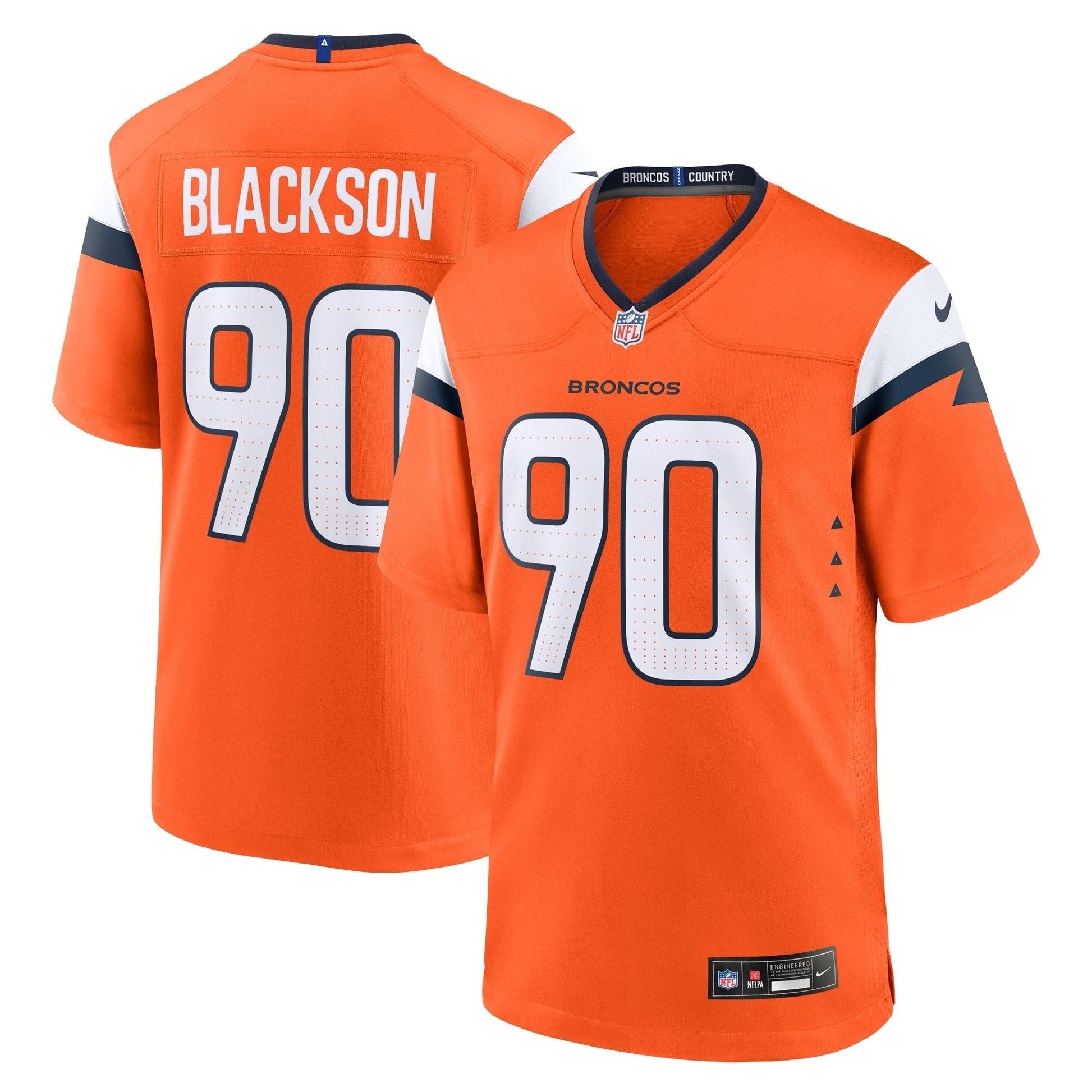 Angelo Blackson Denver Broncos Nike Game Jersey - Orange football jersey product view 1