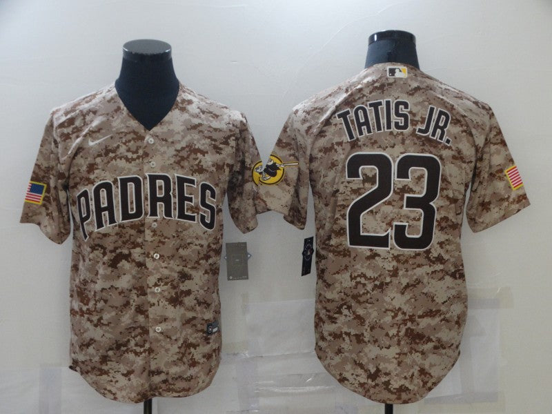 Men's San Diego Padres Fernando Tatis Jr. #23 Camouflage Stitched Jersey1 baseball jersey product view 1