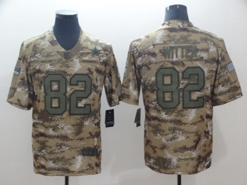 Men's Dallas Cowboys Jason Witten #82 Camouflage Game Jersey1 football jersey product view 1