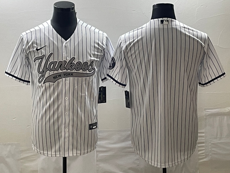 Men's New York Yankees White Blank Jersey1 Joint Edition baseball jersey product view 1