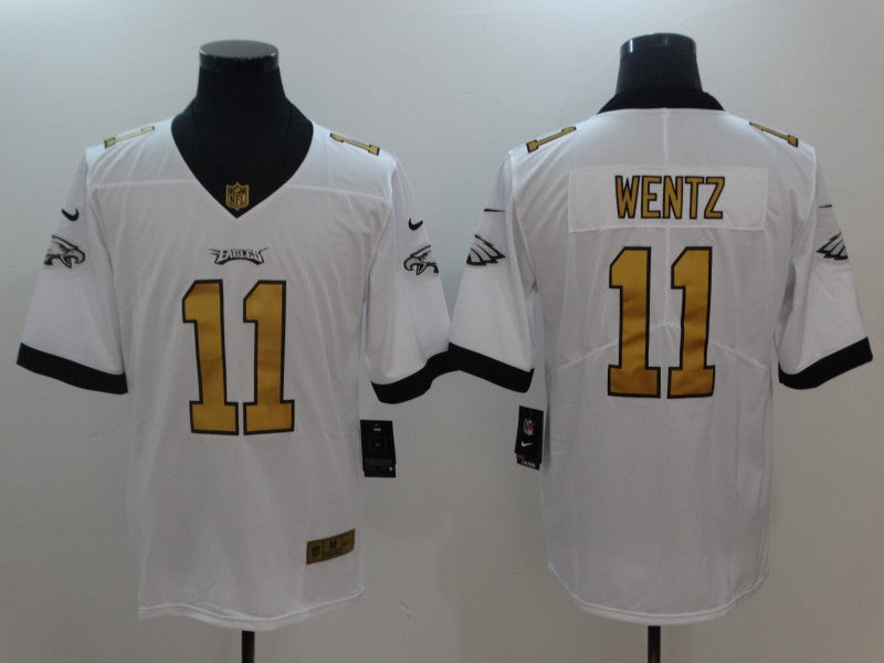 Men's Philadelphia Eagles Carson Wentz #11 White Game Player Jersey1 football jersey product view 1