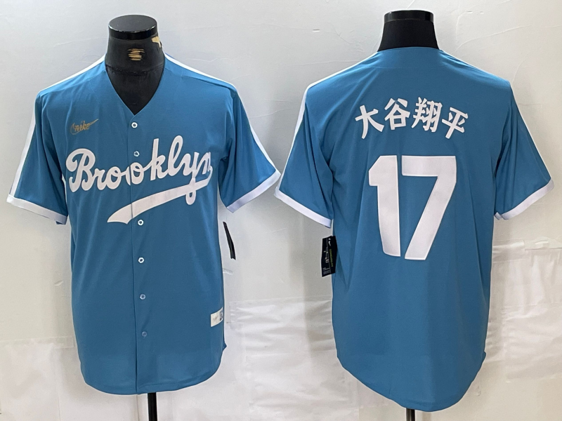 Men's Los Angeles Dodgers Shohei Ohtani #17 Light Blue Cooperstown Collection Player Jersey1 baseball jersey product view 1