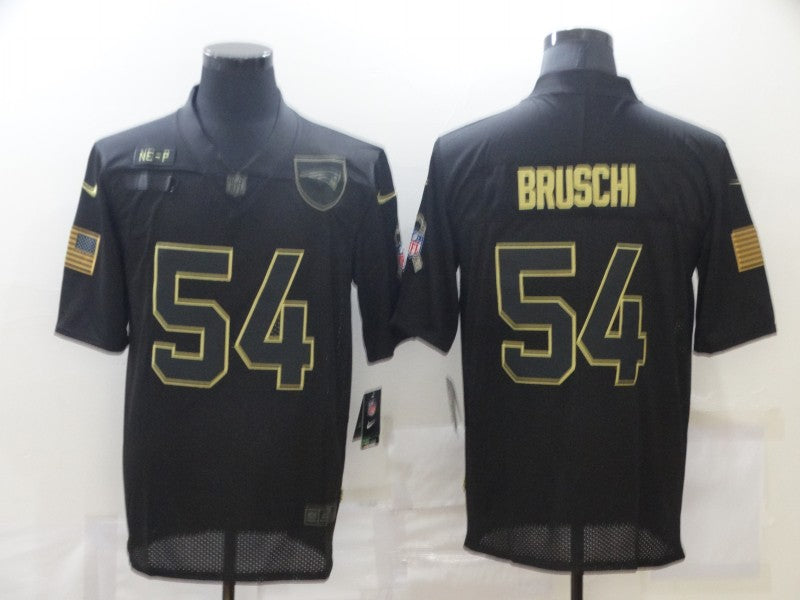 Men's New England Patriots Tedy Bruschi #54 Black Game Jersey1 football jersey product view 1