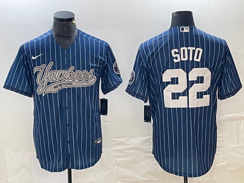 Men's New York Yankees Juan Soto #22 Blue Player Jersey1 Joint Edition baseball jersey product view 1