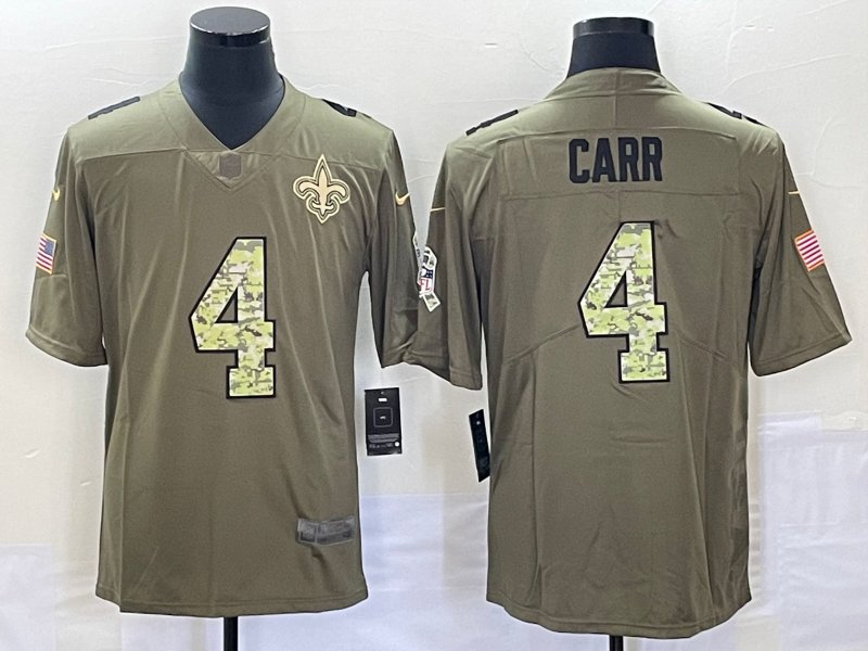 Men's New Orleans Saints Derek Carr #4 Brown Game Player Jersey1 football jersey product view 1