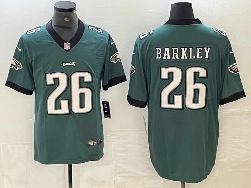 Men's Philadelphia Eagles Saquon Barkley #26 Midnight Green Game Player Jersey1 football jersey product view 1