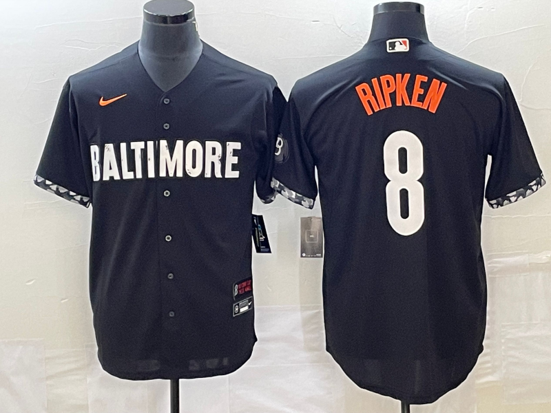 Men's Baltimore Orioles Cal Ripken #8 Black 2023 City Connect Replica Player Jersey1 baseball jersey product view 1