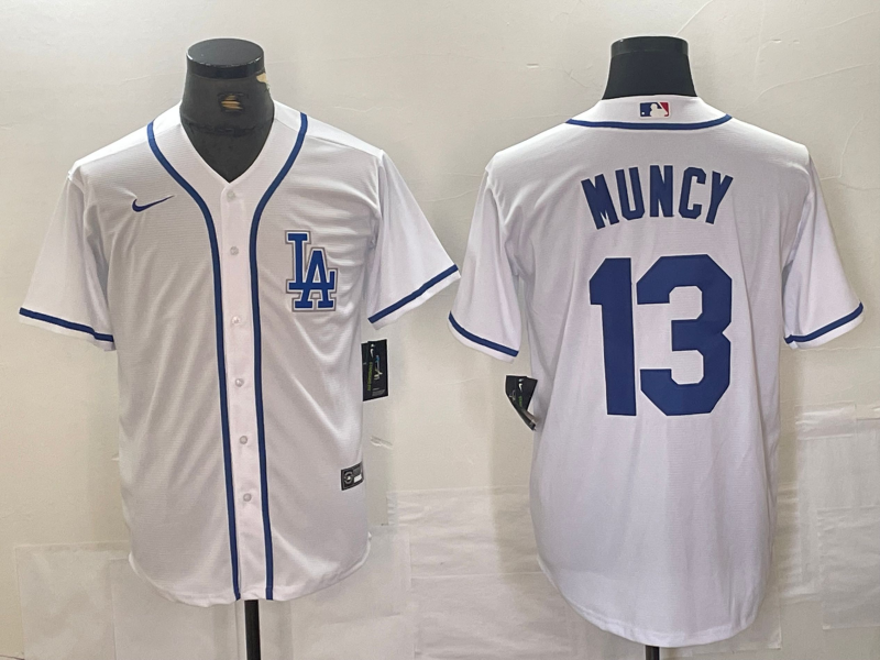 Men's Los Angeles Dodgers Max Muncy #13 White Limited Player Jersey1 baseball jersey product view 1