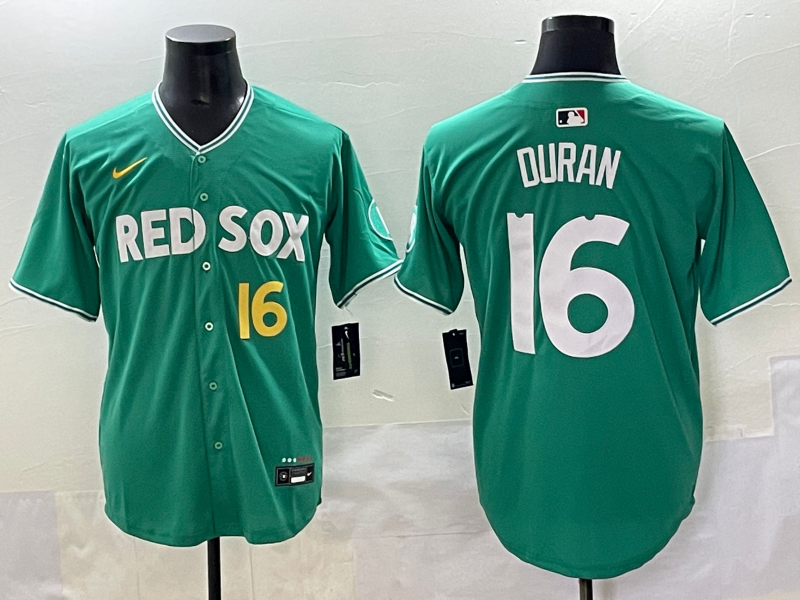 Men's Boston Red Sox Jarren Duran #16 Green 2025 City Connect Replica Player Jersey baseball jersey product view 1