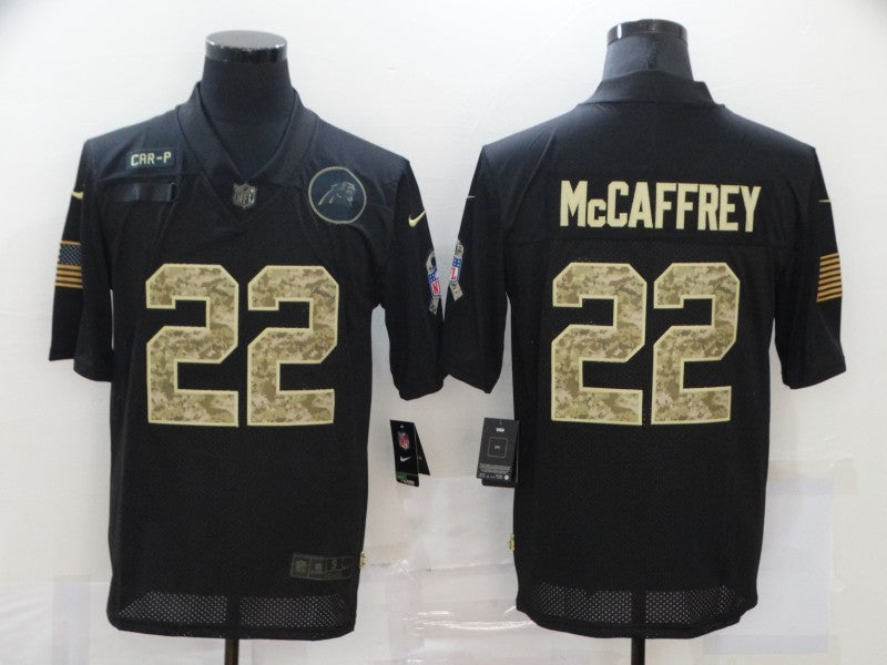 Men's Carolina Panthers #22 Christian McCaffrey Black Player Game Jersey1 football jersey product view 1