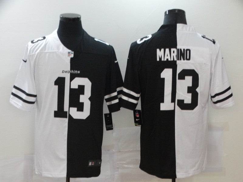 Men's Miami Dolphins Dan Marino #13 Black/White Game Jersey1 football jersey product view 1