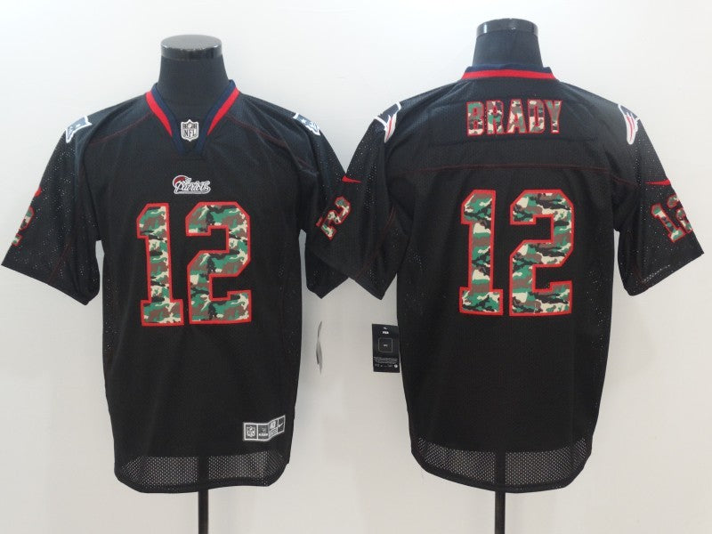 Men's New England Patriots #12 Tom Brady Black Authentic Game Jersey1 football jersey product view 1