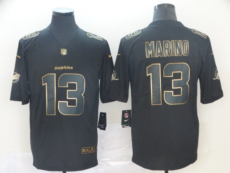 Men's Miami Dolphins Dan Marino #13 Black Authentic Game Jersey1 football jersey product view 1